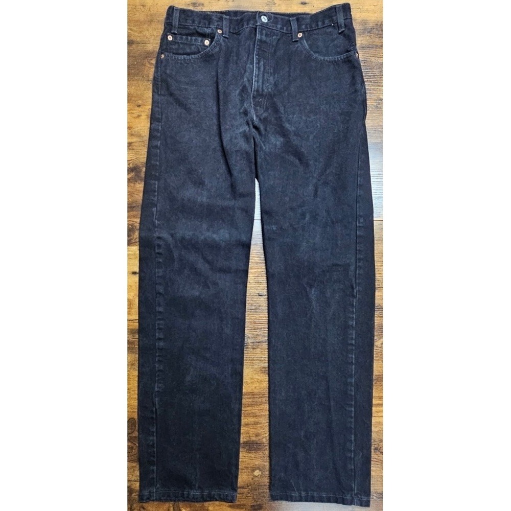 Vintage Levis 505 Straight Fit 90s Jeans 34x32 Denim Black Western Cowboy Y2K